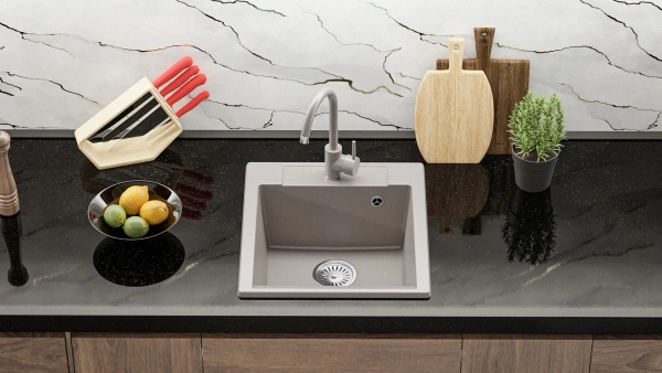 Мойка квадратная ARGO-460 (№14 Серый) арт. 444669 Polygran