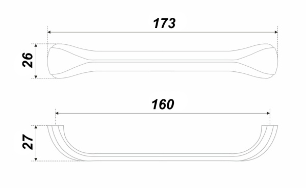 Мебельная ручка AMSTERDAM RS509AP.1/160 (AP - Старинное олово)