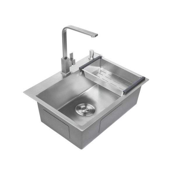 Мойка AMOLLET (600*480*220 мм.) толщина 3 мм. дно 1,2 мм. (Сатин)