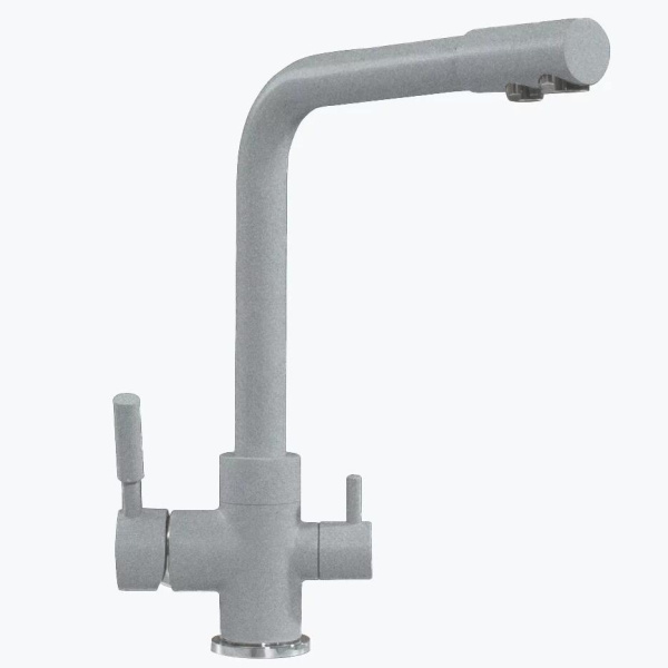 Смеситель кухонный Высокий Дуо (Платина) арт. 964006