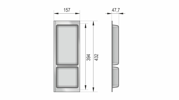 Дополнительный широкий блок BLӦKI PC13/GRPH/157x430 (GRPH - Графитовый)