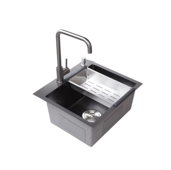 Мойка AMOLLET (500*450*220 мм.) толщина 3 мм. дно 1.2 мм. (Графит)