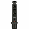 Блок розеток выдв. верт. POP UP Compact, 3 розетки EURO 250В max 3.5кВт. 2USB max 2.1A Черный (GLS)