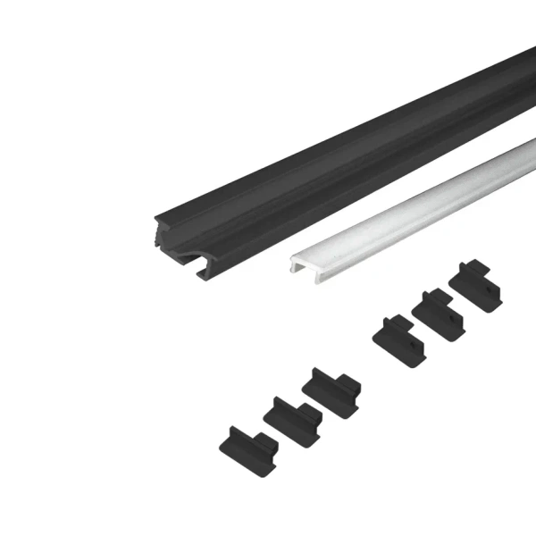 КСС алюм.профиль 2409W врезной+диффузор плоский+4 заглушки, L=3м, Черный 19.143.39.877 (GLS)