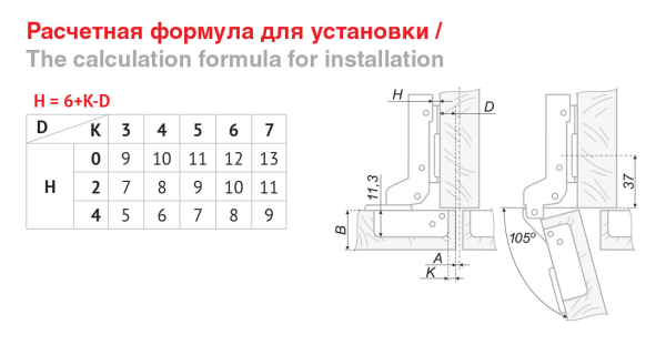 Мебельная петля H307B02/5110