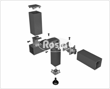 Профиль квадратный M1-04 40*34мм (серебро матовое) L=6.0 м Росла