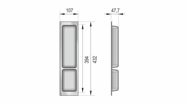 Дополнительный блок для столовых приборов BLӦKI PC11/GRPH/107x430