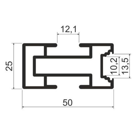 PA02 Профиль опорный 5.5 м, Серебро (А00) MODUS