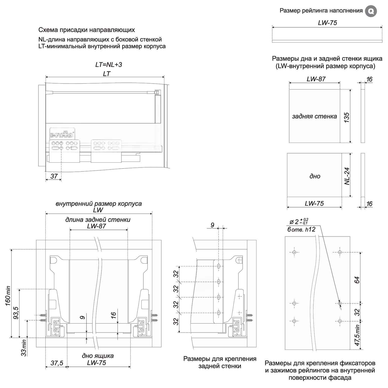 Рейлинг наполнения SBR02/W/1100