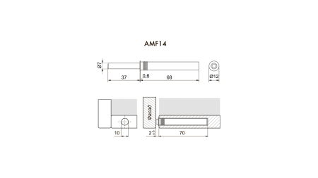 Толкатель Push-to-Open скрытого монтажа AMF14/GRPH (Boyard)