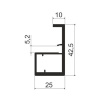 MF21 Профиль интегрированный 2,85м, Черный NEW (А26) MODUS