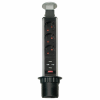 Блок розеток выдв. верт. POP UP Compact, 3 розетки EURO 250В max 3.5кВт. 2USB max 2.1A Серебр. (GLS)