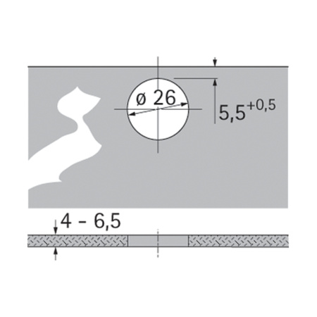72960 Петля Intermat 9904 для стеклянных дверей, угол 95гр, чашка TU12 D26, накладная, B11