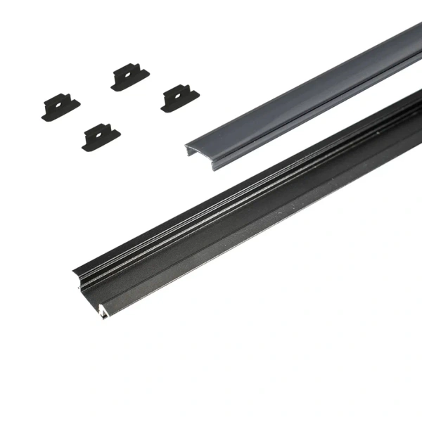 КСС алюм.профиль 2507W-02 врезной+диффузор плоский+4 заглушки, L=2м, Черный 17.800.00.453 (GLS)