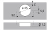 9044841 Петля Intermat 9966, угол корпуса W90, угол 95гр, чашка TH42 D35, вкладная, B5