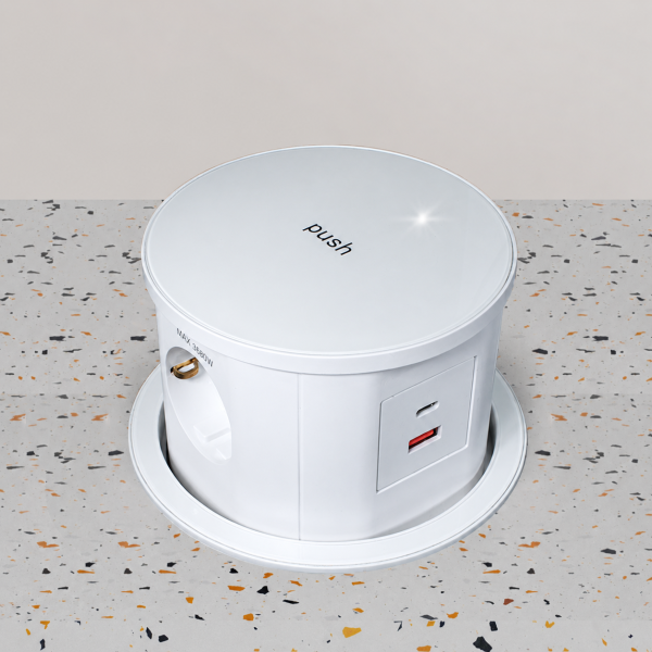 Блок розеток выдв. вертик. POP UP ELITE, 4 розетки EURO. 250В max3.5кВт 4USB 5V max 3.1A Черн. (GLS)