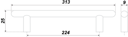 Мебельная ручка RR001SN.4/224 (SN - Сатиновый никель)