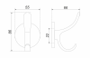 Мебельный крючок BRUNO K204.06BSN.8 (BSN - Атласный никель)