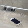 Блок розеток выдв.гориз. 2 розетки EURO. USB-А+USB-С 250В max 2700Вт каб.2м корп.Сер./роз.Черн.(GLS)