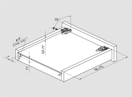 Направляющие механизмы В-Slide DB8881Zn/250 скрытого монтажа