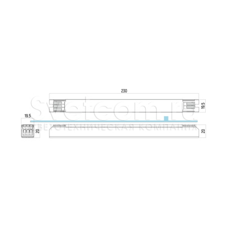 ИП стаб.напр. IP20 д/LED 220/12В, max100ВТ, алюм.корп. плоский белый 230*20*19,5мм (GLS)