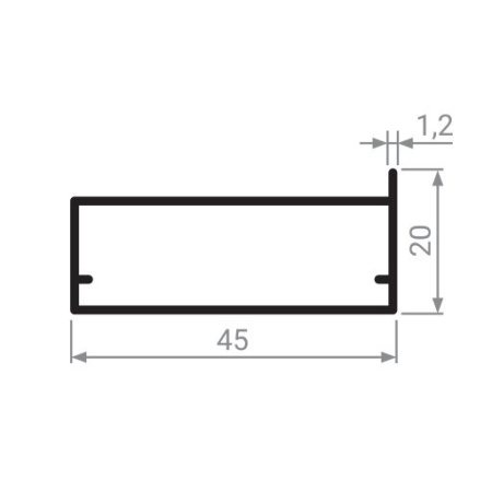 MZ12 Профиль фасадный 6м, Латунь (А21) MODUS
